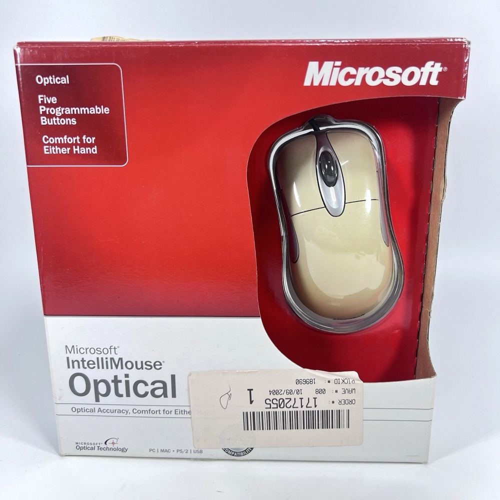 Microsoft Intellimouse 1.1A Optical Mouse - White/Silver (X05-34207)
